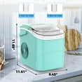 thumbnail image 3 of KNDKO Countertop Ice Maker, Portable Ice Machine with Self-Cleaning, 26Lbs/24H, 9 Ice Cubes/6 Mins for Home/Kitchen/Bar, Green, 3 of 9