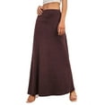 thumbnail image 2 of Women'S Casual Mid Long Skirts Stretchy Ultra-Soft Flowy Maxi Formal Skirts High Waist Lounge Skirts Wine Red XL, 2 of 7