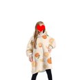 thumbnail image 2 of goowrom Family Cartoon Digital Printing Lamb Wool Warm Hooded Blanket, 2 of 9