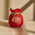 thumbnail image 2 of Jarrón de flores chino, maceta, forma de bolsa de dinero, decoraciones chinas de la suerte Feng rojo, 2 of 8