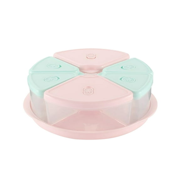 Fesfesfes Airtight Snack Organizer 4-in-1 Fruit/Cheese/Dry Food Keeping with Removable Dividers Transparent Lid for Pantry & Fridge Visibility