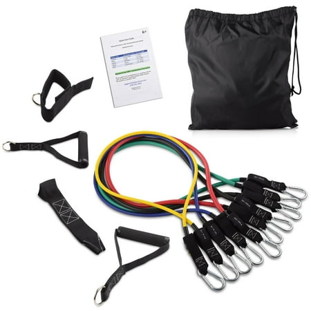 BalanceFrom Heavy Duty Premium Resistance Band Kit with Improved Safe Door Anchor, Ankle Strap and Carrying (Best Stoner Doom Bands)