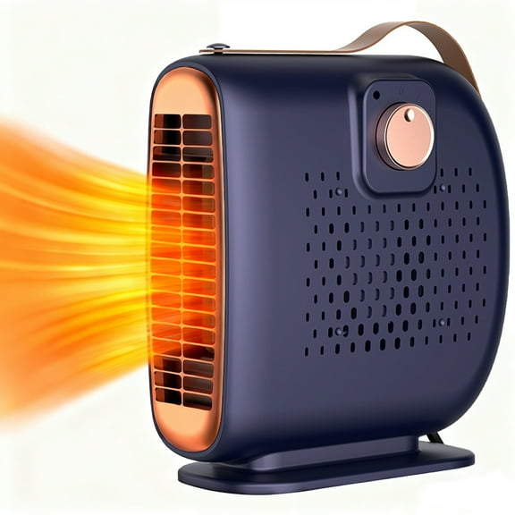 Portable Space Heater for Indoor Use, 800W/1200W Portable Electric Fireplace Heater, Ceramic Heater Fan with Thermostat Overheat & Tipover Protection for Home Office Room Desk, Blue