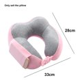 thumbnail image 2 of Linda almohada de cuello de espuma viscoelástica con funda de forro polar suave, almohada de viaje para niños y adultos, 2 of 5