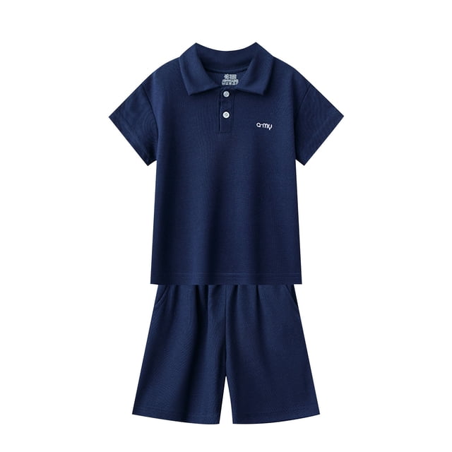 Odeerbi 5-16 Años Niños Niñas Pijamas de Algodón de Verano Solapa Manga Corta Tops Pantalones Cortos Conjunto Suave Estampado Ropa de Dormir Conjuntos de Pijama de Dos Piezas