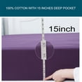 thumbnail image 4 of PiccoCasa 200TC Cotton Fitted Sheet 15" Drop Pocket, Dark Purple Twin, 4 of 6