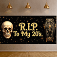 thumbnail image 6 of LUUFILx RIP To My 20's Celebration Banner Skulls Party Decoration Birthday Backdrop Perfect Background for Halloween Photoshoot Party Supplies Festive Decor, 6 of 6