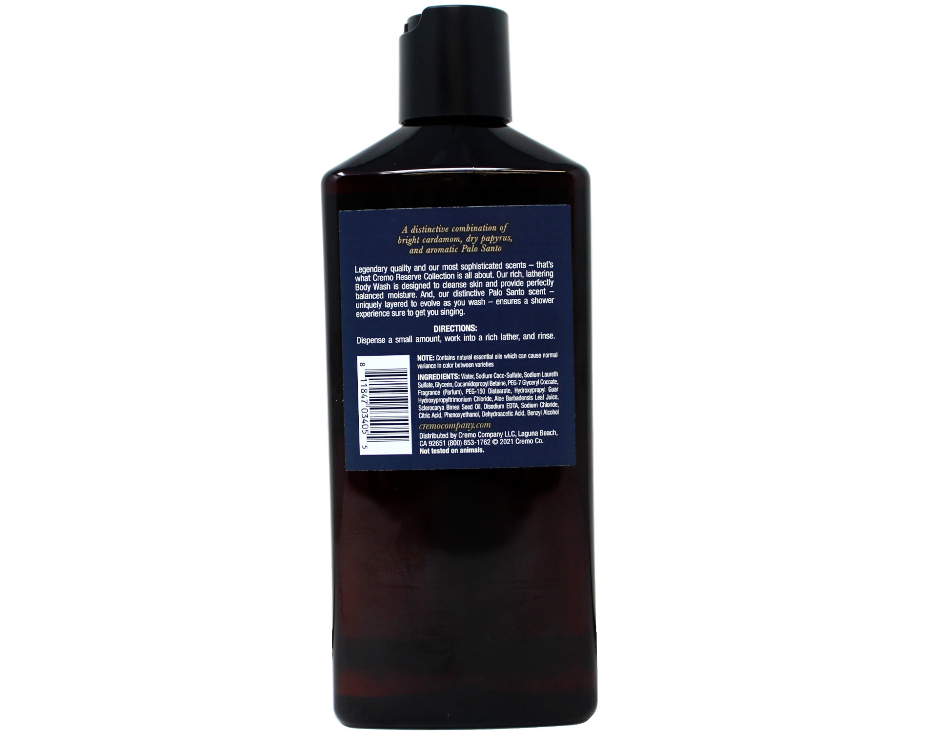 Cremo Men's Body Wash, Palo Santo – Scent Notes of Bright Cardamom, Dry Papyrus & Palo Santo, 16 FL OZ, - Pack of 2