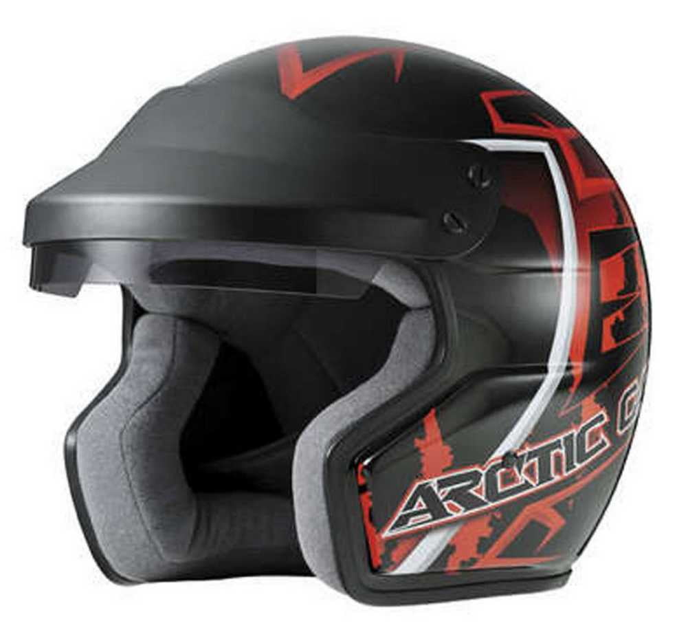 Arctic Cat Men's Open Face Helmet, Black/Red, Genuine OEM 522803