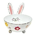 thumbnail image 3 of Easter Bunny Shaped Metal Tin Candy Bowl - Decorative Metal Storage Container for Candies, Snacks & Small Gifts, Cute Holiday Party Gift Bowl for Home, Garthering & Easter Decorations, 6*9in, White, 3 of 6