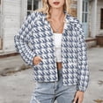 thumbnail image 3 of Jackets for Women Winter Coat Jackets Flannel Stand Collar Jacket(Aesthetic Distant Blue And White Ripple,Size:S-4XL), 3 of 7