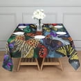 thumbnail image 3 of Multicolor Butterfly Group Pattern Square Tablecloth,Waterproof Square Table Cover,Wipeable Spillproof Washable Table Cover for Home Kitchen Party Decor 52"x52"(132x132cm), 3 of 6