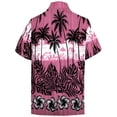 thumbnail image 5 of HAPPY BAY Men's Hawaiian Shirts Short Sleeve Button Down Shirt Men's Tropical Shirts Casual Vacation Summer Party Caribbean Shirts for Men Funny XS Palm Tree Floral, Autumn Pink Gift For Dad, 5 of 7