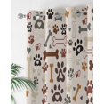 thumbnail image 2 of Dog Claws Thermal Insulated Blackout Curtains for Bedroom 24 Length Dog Bones Love Vintage Texture Room Darkening Curtain 1 Panel Grommet Window Curtain Drape for Living Room Nursery Room, 2 of 7
