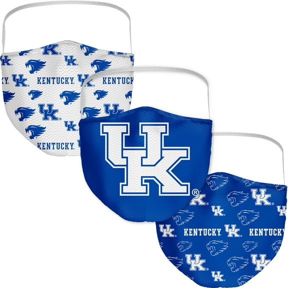 Adult Fanatics Branded Kentucky Wildcats All Over Logo Face Covering 3-Pack
