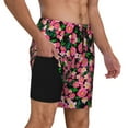 Zufioo Trendy Floral Mens Swimsuit Trunks with Compression Liner,Quick