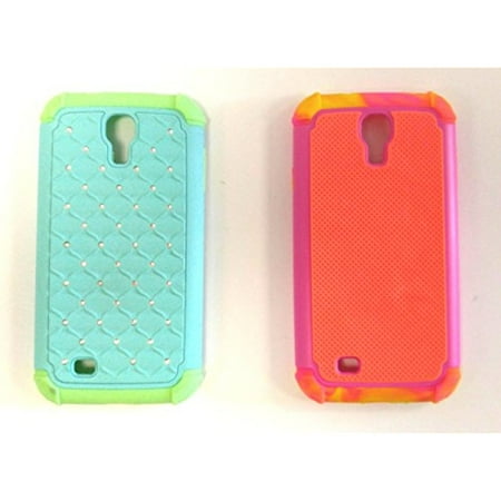 - Set of 2 Turtle Box Brand Cell Phone Cases with Protection from Dust and Drop for Samsung Galaxy S IV in Seafoam Jewel and Orange Tie Die