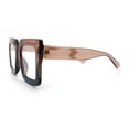 thumbnail image 6 of Womens Bold Mod Thick Plastic Rectangle Blue Light Filtering Computer Glasses Brown Black - Clear, 6 of 8