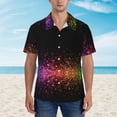 thumbnail image 2 of Xecao Colorful Sparkling print Hawaiian shirt - a stylish short-sleeve button-down for men, perfect for casual beach and tropical outings., 2 of 9