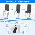 thumbnail image 5 of JIATER Chair Covers for Dining Room Stretch Washable Chair Slipcovers Protector Set of 6,Black, 5 of 7