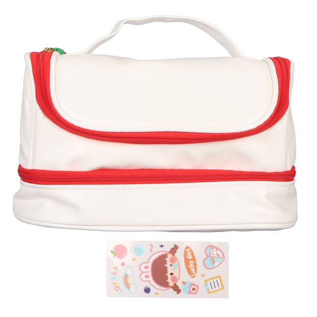 Estuche Organizador de lápices Ticfox de gran capacidad Bolsa grande Color rojo con pegatina