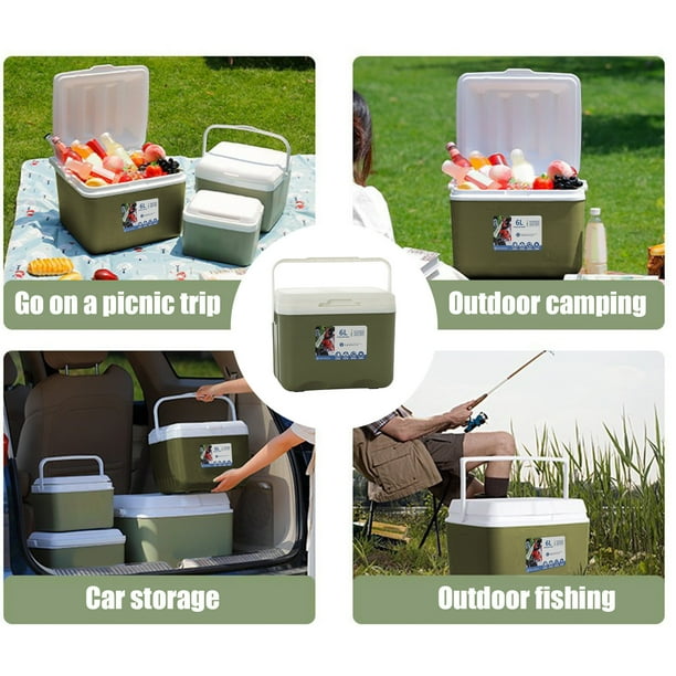 Portable Cooler Insulated Box 6L Leak Proof Hard Cooler Keeps Ice