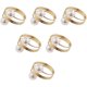 thumbnail image 1 of Juego de 6 servilleteros con cuentas, decoración de mesa para fiestas, servilletero dorado, diámetro de 4 cm, servilletero con hebilla de perla para cena de boda navideña, 1 of 5