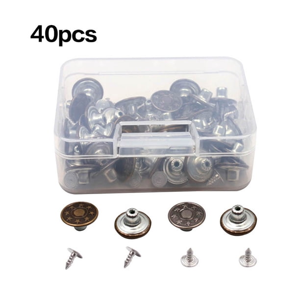 Botón de metal para jeans Botones de presión de tachuela de 17 mm Kit de reemplazo Botón duradero sin costura 4 Piezas Inevent HA5319-00B