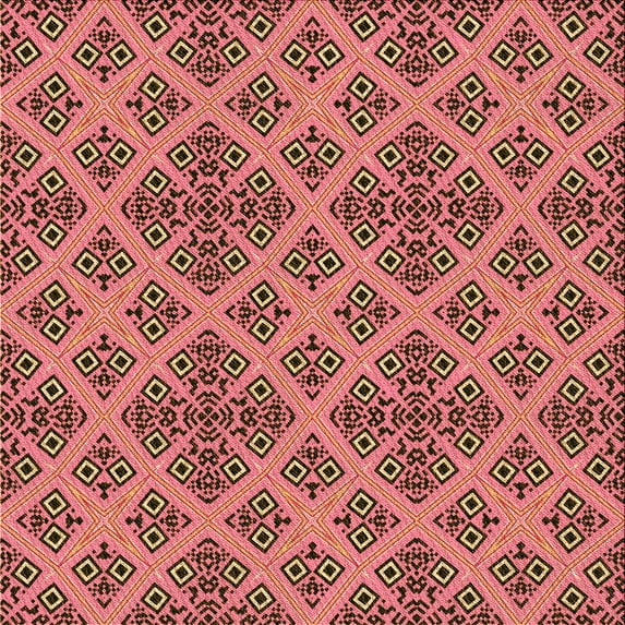 Ahgly Company Machine Washable Indoor Square Transitional Orange Area Rugs, 8' Square