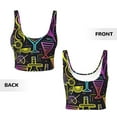 thumbnail image 6 of Uemuo Neon Bar Drinks Pattern Women's Sports Bra - High Impact Support, Breathable, and Comfortable Athletic Bra for Running, Yoga, and Workouts, 6 of 9