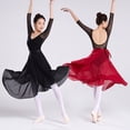 thumbnail image 6 of XISAOK Women Asymmetric Dance Skirts Chiffon Ballet Wrap Skirt Skate Over Scarf Skirts, 6 of 20