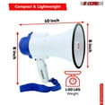 thumbnail image 2 of 5 Core Megaphone 30W Bull Horn PA Speaker w 800 Yards Range USB Loud Siren Voice Amplifier Portable, 2 of 9