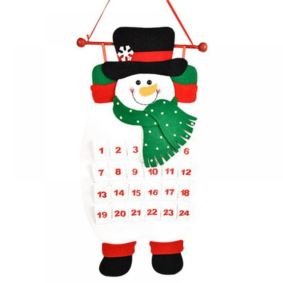 Countdown to Christmas Santa Advent Calendar Hanging Ornaments for Home Office Party Decoration