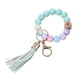 thumbnail image 1 of Llavero de silicona de cuentas pulsera llavero pulsera de cuentas con borla de cuero para las mujeres, 1 of 2