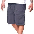 thumbnail image 4 of Mlzmgr Oversized Men's Cargo Shorts Drawstring Straight Leg Shorts with Pockets Outdoor Hiking Short Pants, 4 of 4