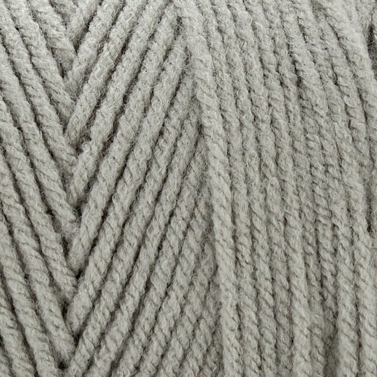 Soft Classic Solid Yarn by Loops & Threads - Solid Color Yarn for Knitting,  Crochet, Weaving, Arts & Crafts - Light Gray, Bulk 12 Pack 