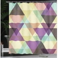 thumbnail image 3 of Ambesonne Geometric Shower Curtain, Abstract Geometric Retro, 69"Wx84"L, Pale Yellow, 3 of 4