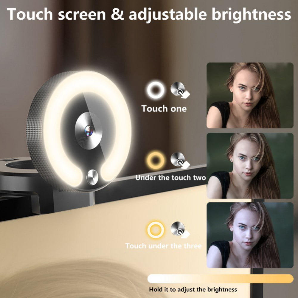 4K Webcam Streaming Camera For Live Broadcasting Usb Camera with Microphone for Computer - Fill Light HD 1080P