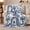Dog Garden, variant on Blue Dog Wreath Pattern in Porcelain Toile Style for Dog Lovers, Botanical Vine Dog Scene, Cozy Flannel Blanket for Bedroom and Living Room, Birthday Gift, Dog Home Decor