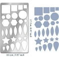 thumbnail image 2 of 1 Pc Geometric Drawing Stencils 6.97x3.98 Inch Matte Stainless Steel Metal Squares Template Reusable Dot Journal Stencils Squares Master for Diary Scrapbook Wood Carving Painting Burning, 2 of 9