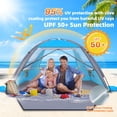 thumbnail image 4 of Carpa de playa Happy Travel con protección UV UPF 50+ para 3 a 8 personas, 4 of 7