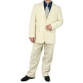 thumbnail image 3 of Stylish 2pc. Men's Regular Fit Dress Suit with 1 Free Pair of Socks - Beige 50L, 3 of 6