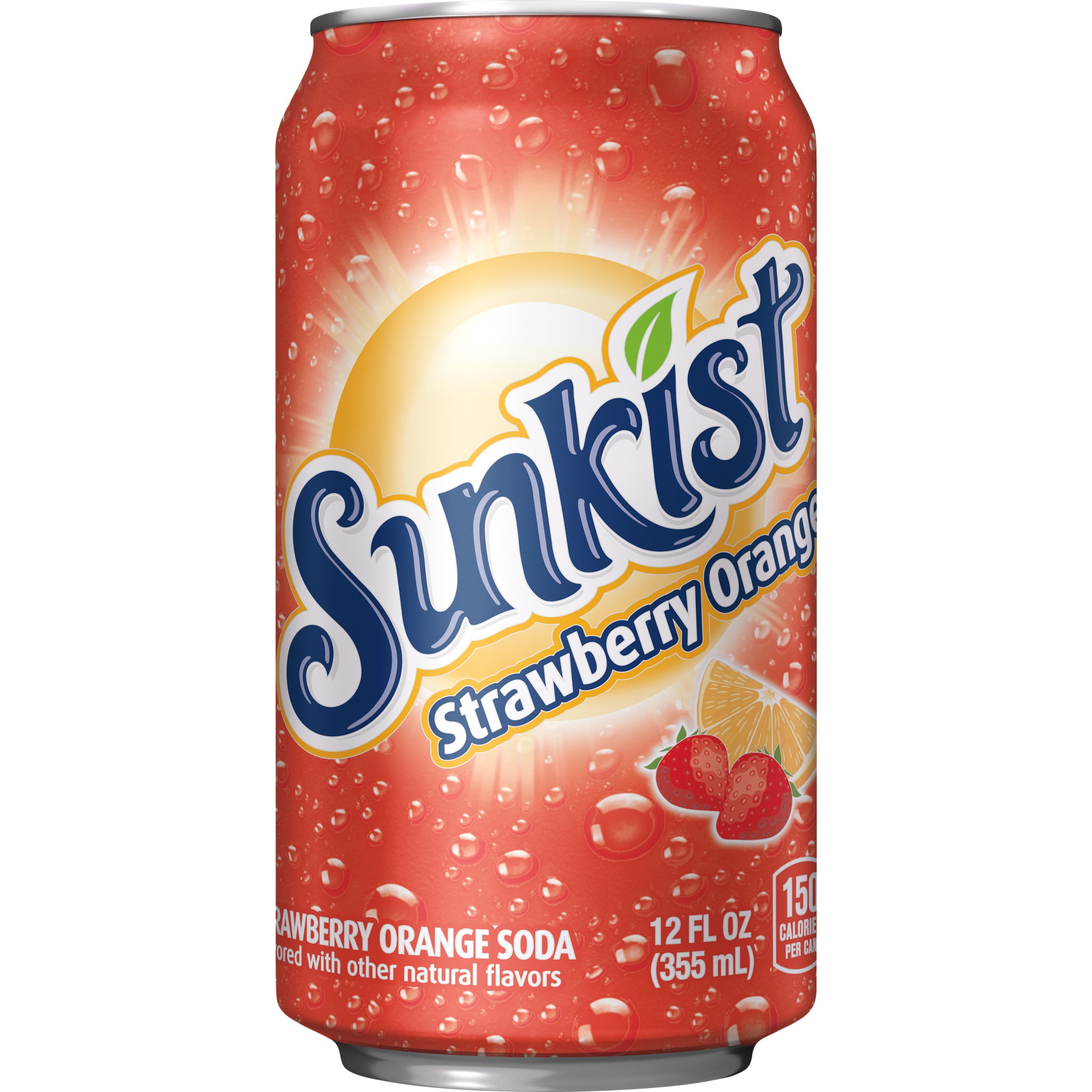 Sunkist Strawberry Orange Soda Pop, 12 fl oz, 12 Pack Cans