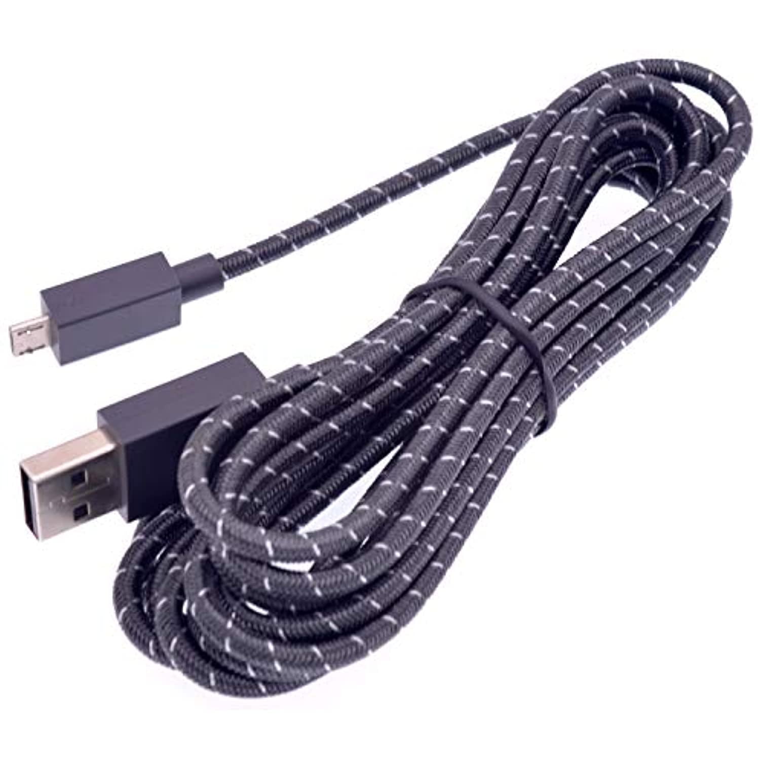 Genuine 9ft Braided Micro USB Charging Cable for Microsoft Xbox One Elite Controller Power Cord Black 