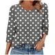 thumbnail image 1 of Neewe 3/4 Length Sleeve for Womens Polk Dot Tops Casual Crewneck Pullover Tunics Summer Comfy Blouses Fashion 2026, 1 of 7