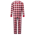 thumbnail image 3 of Nibbcoa Family Christmas Pajamas Matching Sets Long Sleeve Crew Neck Plaid Print Tops and Pants, 3 of 6