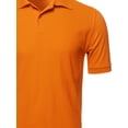 thumbnail image 3 of FashionOutfit Men's Solid Short Sleeves Two Button Placket Long Line Polo Shirt, 3 of 3