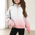 thumbnail image 2 of Hinvhai Tie-dyed Half Zip Pullover Girl Thumb Hole Cropped Hoodie Raglan Quarter Zipped Sweatshirt with Pockets Pink 13 Years, 2 of 5