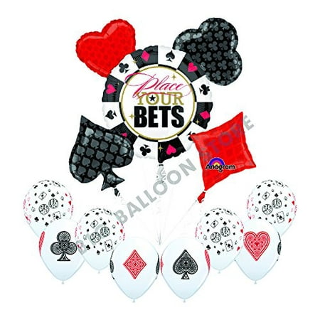 Casino PLACE YOUR BETS 13pc Party Balloon (Best Birthday Party Places For 11 Year Old)