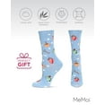 thumbnail image 6 of MeMoi Women's Hot Cocoa Bamboo Crew Socks - Womens - Female, 9-11, Light Blue, 6 of 7